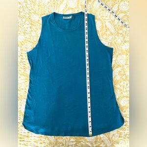 Teal mesh athletic tank top